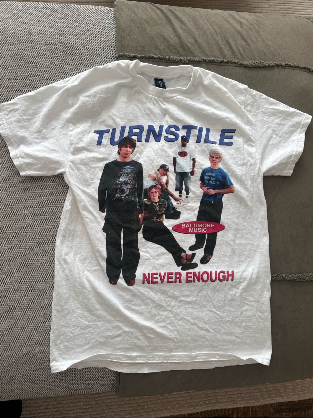 Turnstile 'Never Enough' White Graphic Tee